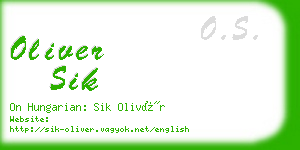 oliver sik business card